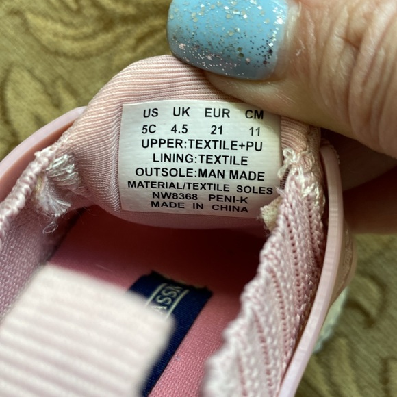 🌹U.S. Polo Assn. Baby Girl pink stretchy sneaker shoe , textile upper size 5M - Picture 9 of 10